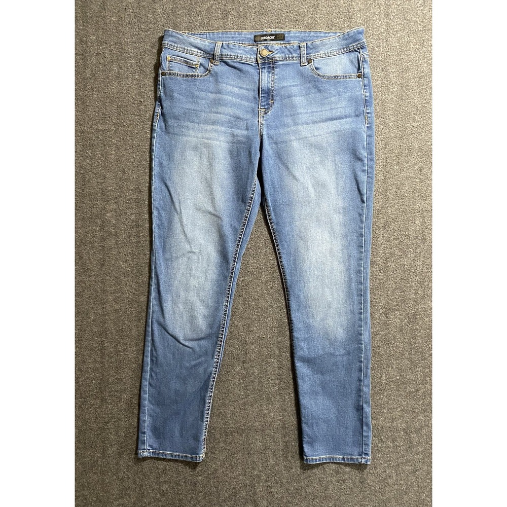Jordache Skinny Light Wash Mid Rise Womens Blue Jeans Size 16